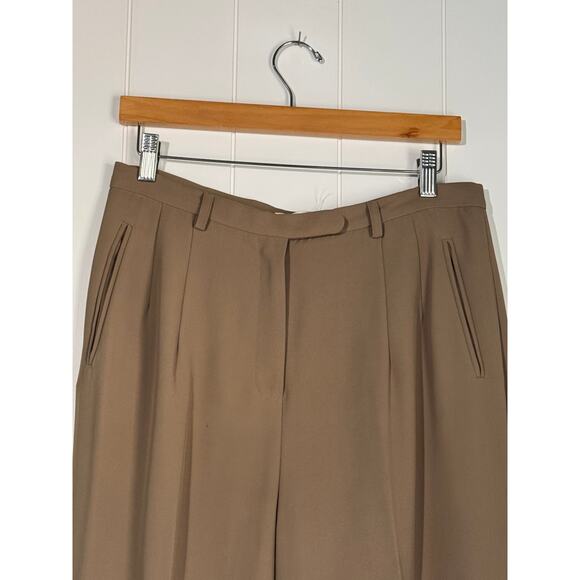 Max Studio Trousers Pleated Brown Dress Pants Size 11/12 - Picture 2 of 10